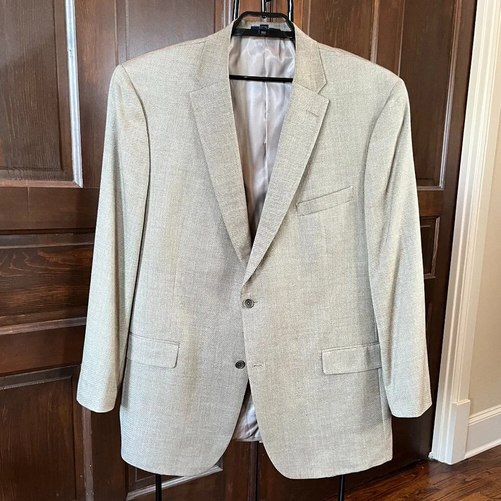 Daniel Cremieux ING LORO PIANA Men's Blazer Wool Mens 48L Tan Sport Coat USA